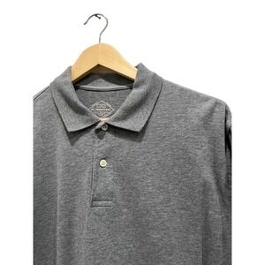 St John's Bat Legacy Polo Shirt Mens M Medium Long Sleeve Gray Cotton Top